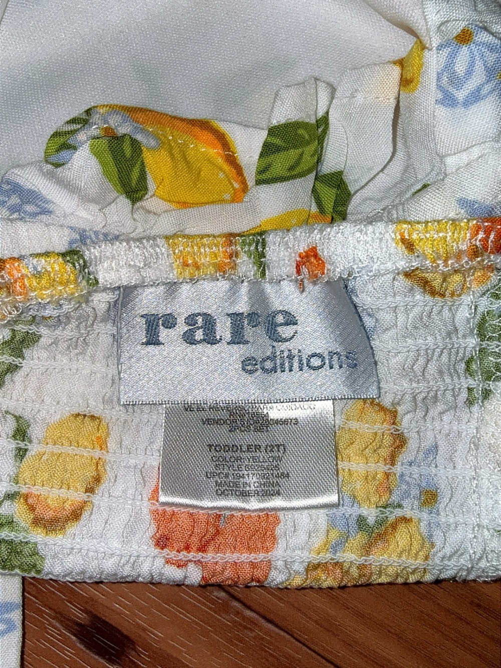 Rare Editions Toddler Girls 2 Piece Elastic Waistband Woven Short Set Lemons 2T - Picture 5 of 9